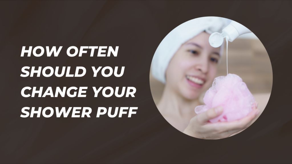 a woman holding a pink sponge