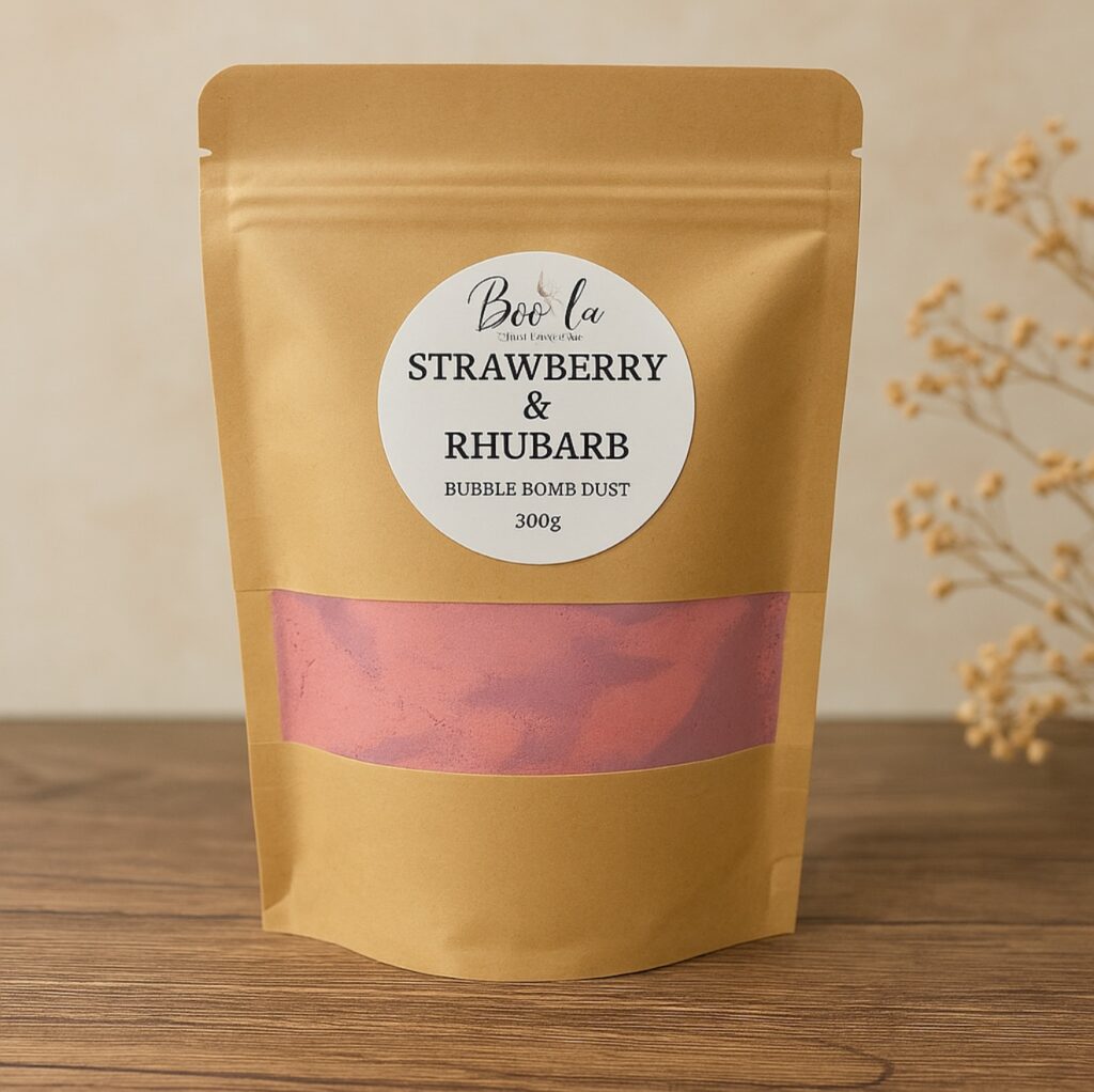 strawberry and rhubarb bubble bomb dust