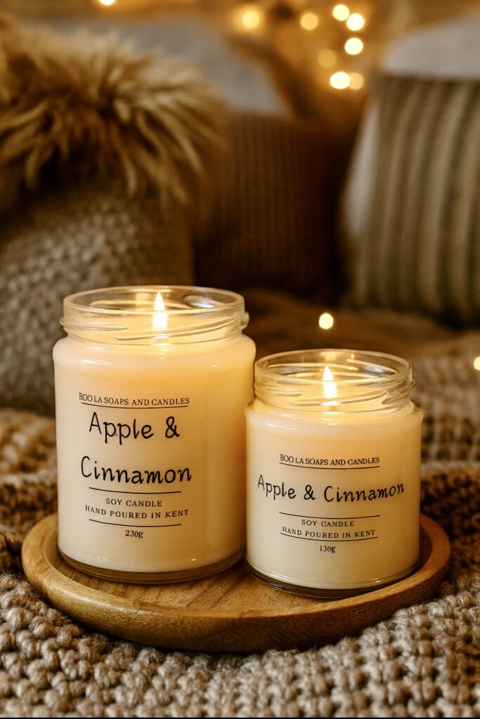 apple and cinnamon soy candle