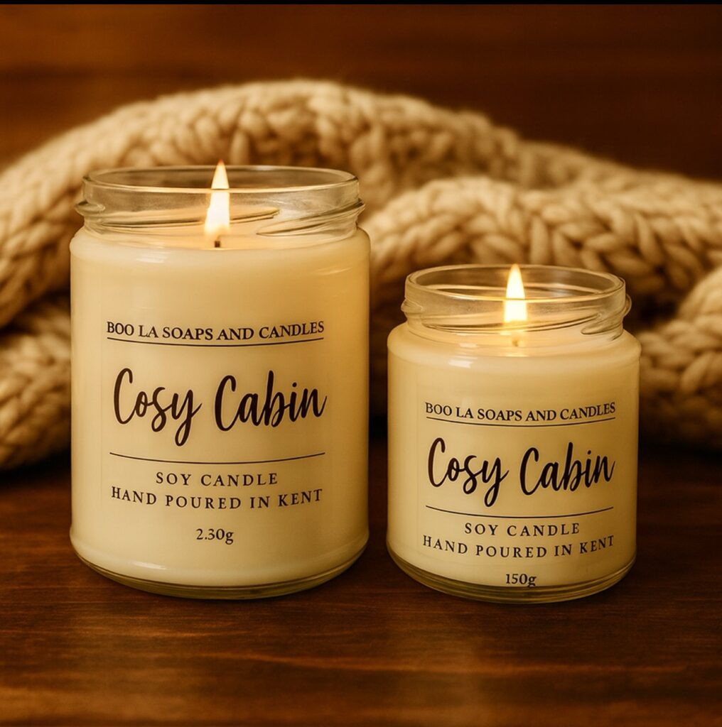 cosy cabin soy candle
